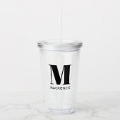 Monogramm Name Einfach Personalisiert Acryltrinkbecher (Vorderseite)