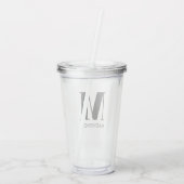 Monogramm Name Einfach Personalisiert Acryltrinkbecher (Rückseite)