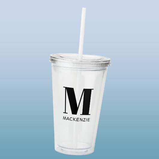 Monogramm Name Einfach Personalisiert Acryltrinkbecher