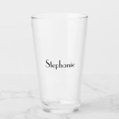 Monogramm Name Einfache Minimale Hochzeitsgeschenk Glas (Vorderseite)