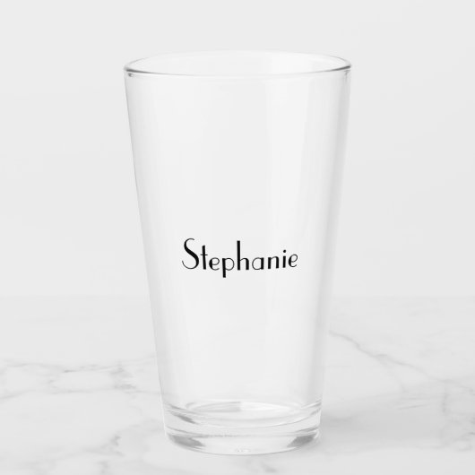 Monogramm Name Einfache Minimale Hochzeitsgeschenk Glas (Vorderseite)