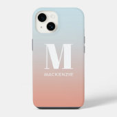 Monogramm-Name Einfacher Farbverlauf Personalisier iPhone Hülle (Rückseite)