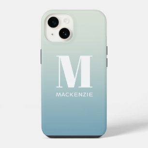 Monogramm-Name Einfacher Farbverlauf Personalisier iPhone 14 Hülle