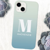 Monogramm-Name Einfacher Farbverlauf Personalisier iPhone Hülle