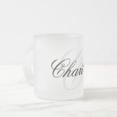 Monogramm Name Elegant Mattglastasse (Vorderseite Links)