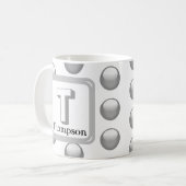 Monogramm Name Elegant Silver Geometric Initial Kaffeetasse (Vorderseite Links)