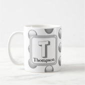 Monogramm Name Elegant Silver Geometric Initial Kaffeetasse (Links)