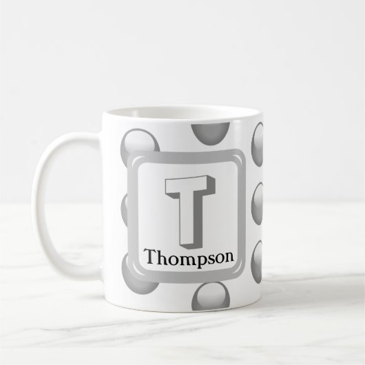 Monogramm Name Elegant Silver Geometric Initial Kaffeetasse (Links)