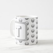 Monogramm Name Elegant Silver Geometric Initial Kaffeetasse (Vorderseite Links)