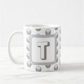 Monogramm Name Elegant Silver Geometric Initial Kaffeetasse (Links)