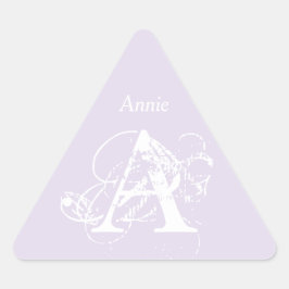 Monogramm Name Elegante Einfache Minimalistische V Dreieckiger Aufkleber