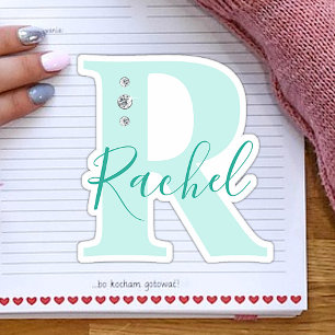 Monogramm Name Elegante Faux-Diamanten Aufkleber