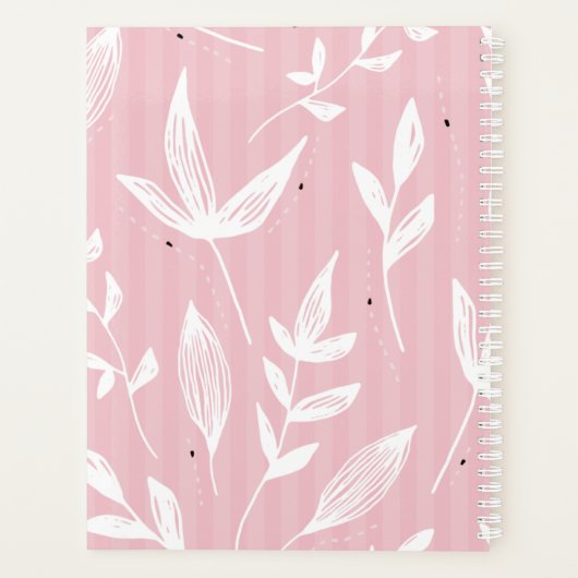 Monogramm Name Ernennung Buch 2025 Rosa Planer (Rückseite)