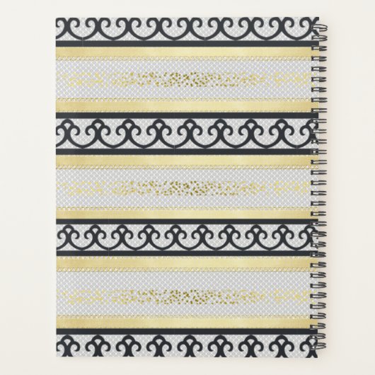 Monogramm Name Ernennung Buch Goldener Glitzer Planer (Rückseite)