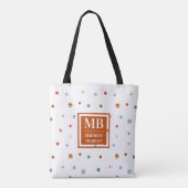 Monogramm Name farbenfrohe Aquarellfarbe Chic Polk Tasche (Rückseite)