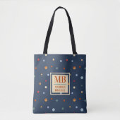 Monogramm Name farbenfrohe Aquarellfarbe Chic Polk Tasche (Vorderseite)