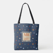 Monogramm Name farbenfrohe Aquarellfarbe Chic Polk Tasche (Rückseite)