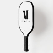 Monogramm Name Fett Schwarz Pickleball Schläger (Links)