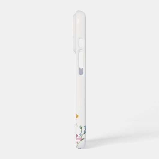 Monogramm Name Floral Boho Chic iPhone Hülle (Linke Seite)