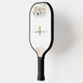 Monogramm Name Floral Pampelgras Custom Pickleball Schläger (Links)