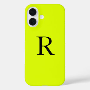 Monogramm Name Fluorescent Chartreuse Gelbe Nebel iPhone 16 Hülle