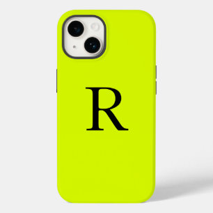 Monogramm Name Fluorescent Chartreuse Gelbe Nebel Case-Mate iPhone 14 Hülle