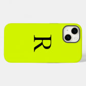 Monogramm Name Fluorescent Chartreuse Gelbe Nebel Case-Mate iPhone Hülle (Rückseite (Horizontal))