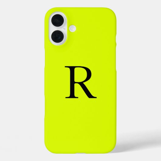 Monogramm Name Fluorescent Chartreuse Gelbe Nebel Case-Mate iPhone Hülle (Rückseite)