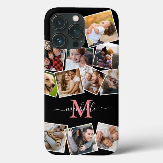 Monogramm Name Foto Collage Case-Mate iPhone Fall Hülle (Rückseite)