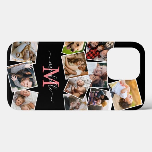 Monogramm Name Foto Collage Case-Mate iPhone Fall Hülle (Rückseite (Horizontal))