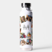 Monogramm Name Foto Collage Water Flasche (Links)