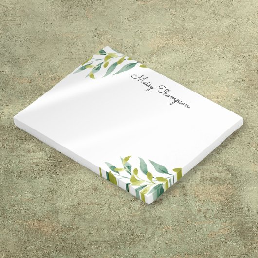 Monogramm-Name für Blumengrenzenlose Blätter Post-it Klebezettel
