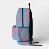 Monogramm-Name für cool rosa und blaue Retro-Wavy- Bedruckter Rucksack (Rechts)
