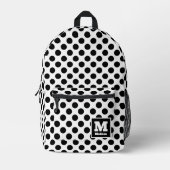 Monogramm-Name für klassische schwarze und weiße P Bedruckter Rucksack (Vorderseite)