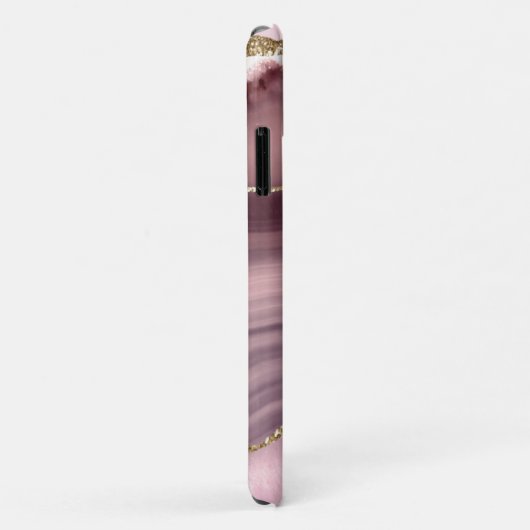 Monogramm-Name für Pink und Lila Agate Case-Mate iPhone Hülle (Hinten/Rechts)