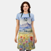 Monogramm-Name für Wildblumen und Gebirge Schürze (Getragen)