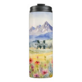 Monogramm-Name für Wildblumen und Gebirge Thermosbecher (Vorderseite)