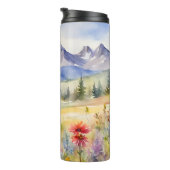 Monogramm-Name für Wildblumen und Gebirge Thermosbecher (Nach rechts gedreht)