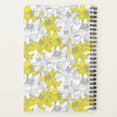 Monogramm Name Gelb Graue Blume Notizblock (Rückseite)