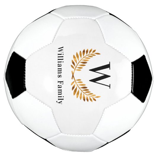 Monogramm Name Gold schwarz Fußball (Gedreht)