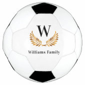 Monogramm Name Gold schwarz Fußball (Vorderseite)