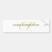 Monogramm Name Gold Schwarz-weiße kundenspezifisch Autoaufkleber (Vorne)