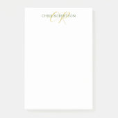 Monogramm Name Gold Schwarz-weiße kundenspezifisch Post-it Klebezettel (Vorderseite)