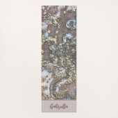 Monogramm Name Goldrot Rosa bräunlich abstrakt Yogamatte (Rückseite)