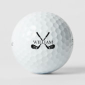 Monogramm-Name Golfball Wählen Sie Ihre Farbe (Vorderseite)