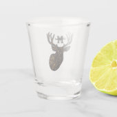 Monogramm Name Hirsche Camouflage Jagd Männer Spor Schnapsglas (Rückseite)