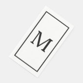 Monogramm Name Hochzeits-Brautparty Schwarz Weiß Serviette (Ecke)