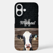 Monogramm Name Holstein Kuh Milchviehwirtschaft Case-Mate iPhone Hülle (Rückseite)
