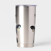 Monogramm Name Holstein Kuh Milchviehwirtschaft Thermobecher (Links)