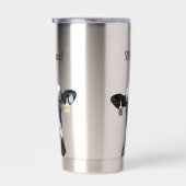 Monogramm Name Holstein Kuh Milchviehwirtschaft Thermobecher (Rechts)